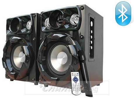 Комплект Активни Тонколони DJ-BOSS с Вграден Усилвател, един Безжичен Микрофон, BLUETOOTH, FM/SD/USB,  2x30W