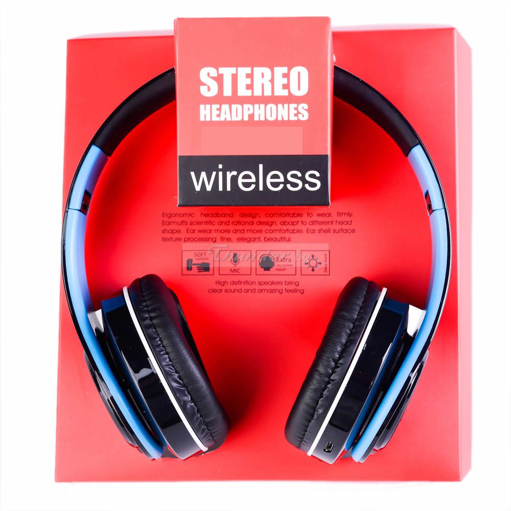 Безжични слушалки ST-422, Bluetooth, MP3 плеър, FM радио, micro SD вход, вграден микрофон, сини