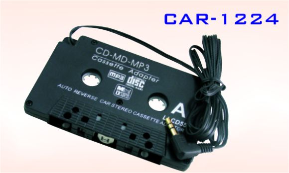 Адапторна касета CAR-1224, за автомобилен касетофон, черна