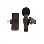 Безжичен мини микрофон F2, тип брошка-Lavalier, обхват до