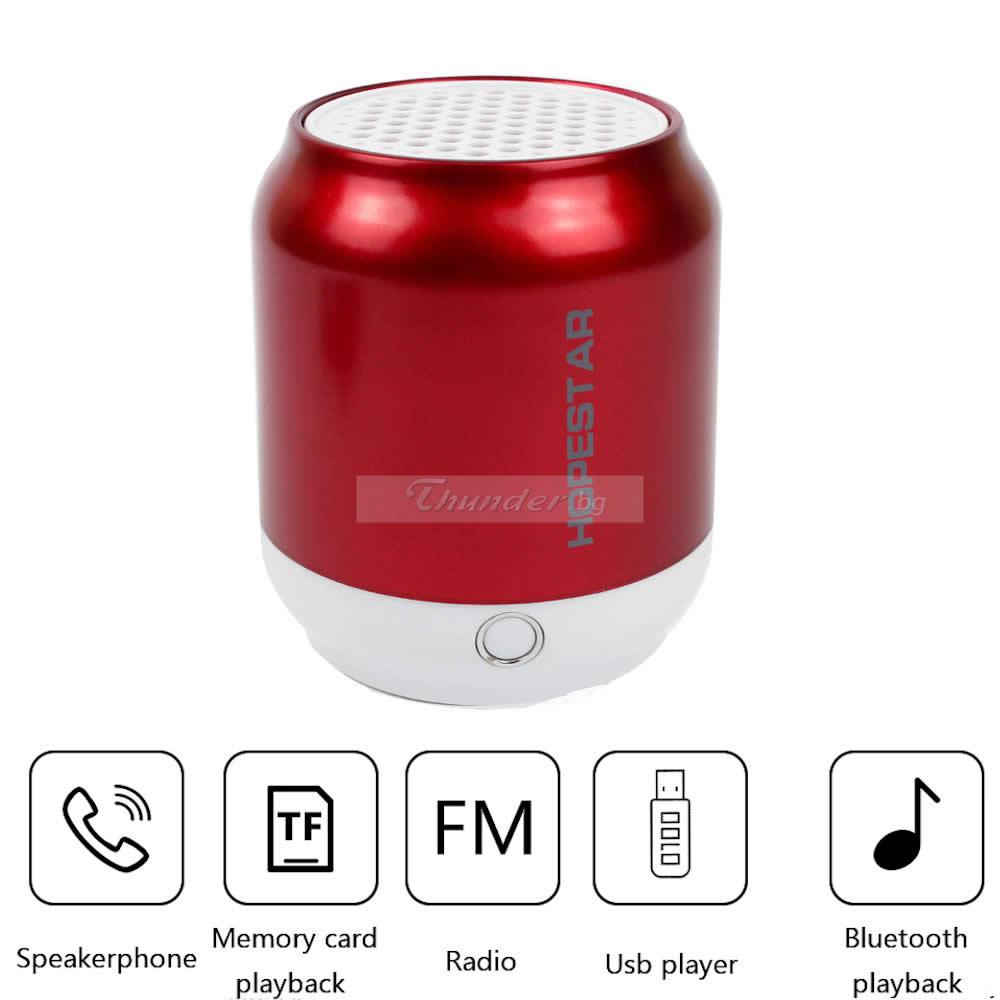 Bluetooth колонка HOPESTAR H8, USB/micro SD card/AUX, FM радио, литиево-йонна батерия, червена