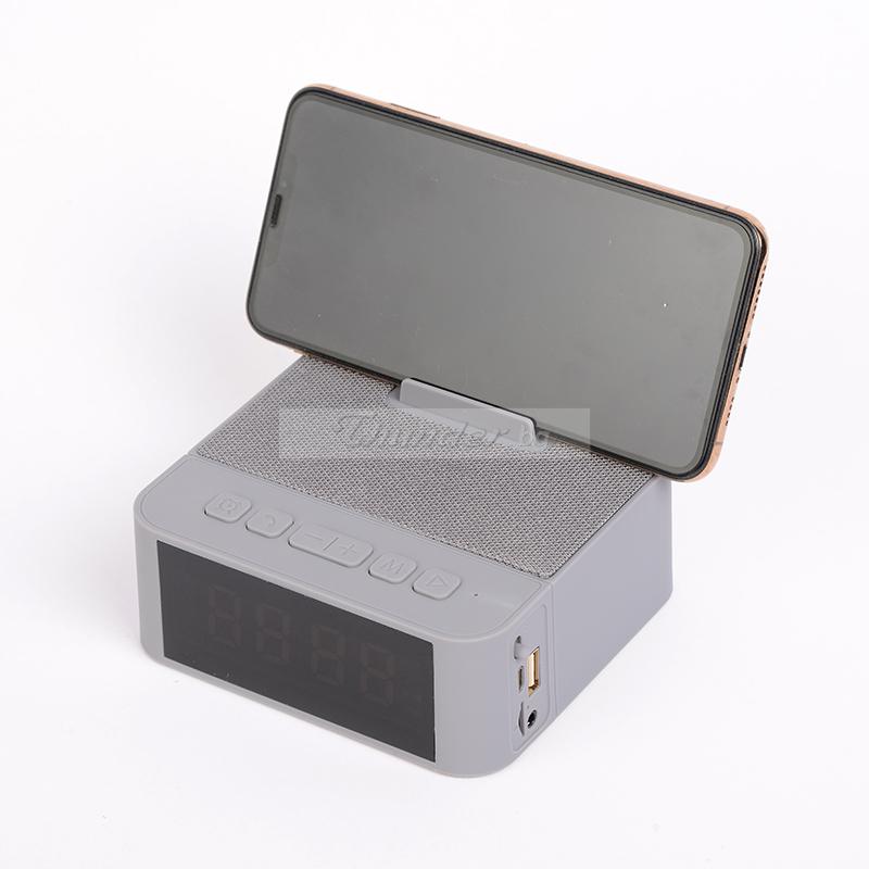 Bluetooth колонка с часовник и аларма X31, FM радио, литиево-йонна батерия, слот за USB/micro SD CARD/AUX, Сив