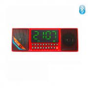 Bluetooth колонка с часовник и аларма WS1515BT, FM радио, слот за USB/SD CARD/AUX, червена