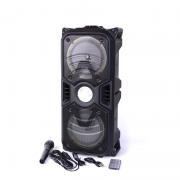 Караоке Тонколона 2x6.5" MK-B11, Микрофон, Bluetooth, FM радио, micro SD/USB/AUX, Светлинни ефекти, черна