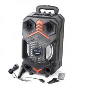 Караоке Тонколона 8" ZQS-8102, 1 жичен микрофон, Bluetooth, FM радио, micro SD/USB/AUX, Светлинни ефекти, черно-син