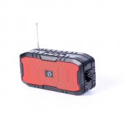 Bluetooth колонка DV-53, Соларен панел, Фенер, FM радио, литиево-йонна батерия, слот за USB/micro SD CARD, червена