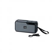 Bluetooth колонка VNN-2000, Соларен панел, Екран, FM радио, литиево-йонна батерия, слот за USB/micro SD CARD, чернo-сива