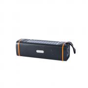 Bluetooth колонка LP-V31, Соларен панел, Фенер, LED, FM радио, литиево-йонна батерия, слот за USB/micro SD CARD, чернo-оранжева